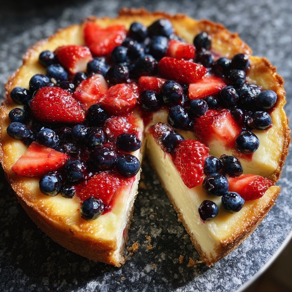 Käsekuchen mit Beeren-Topping