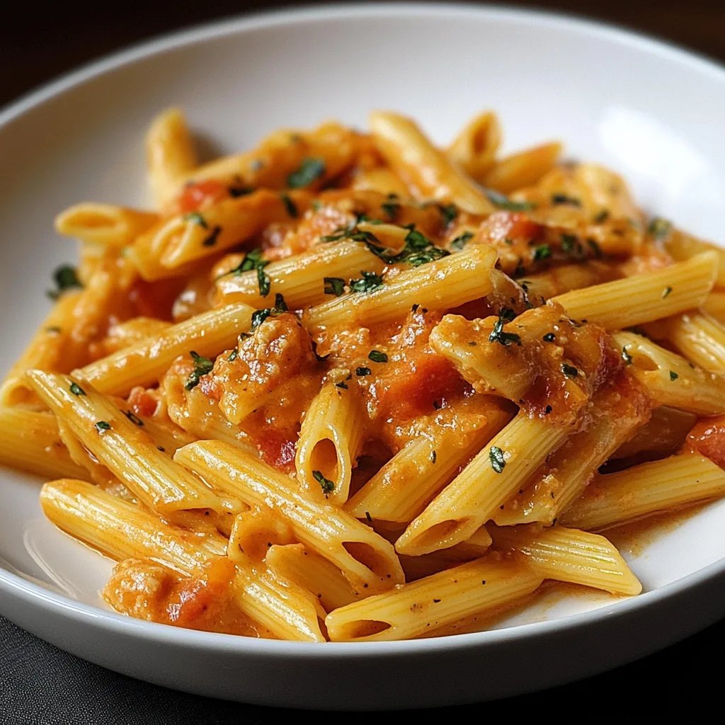 Penne in cremiger Paprikasoße