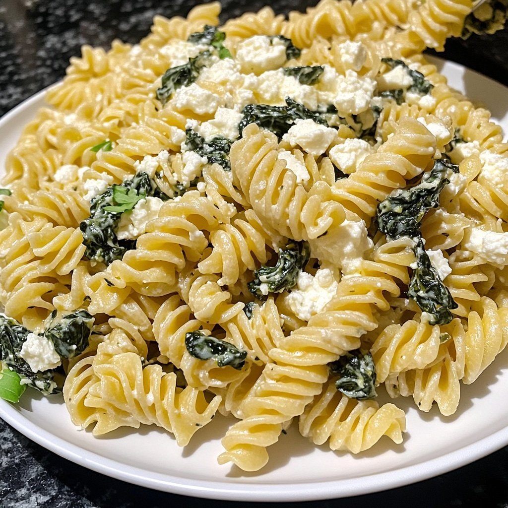 Pasta mit Spinat und Feta