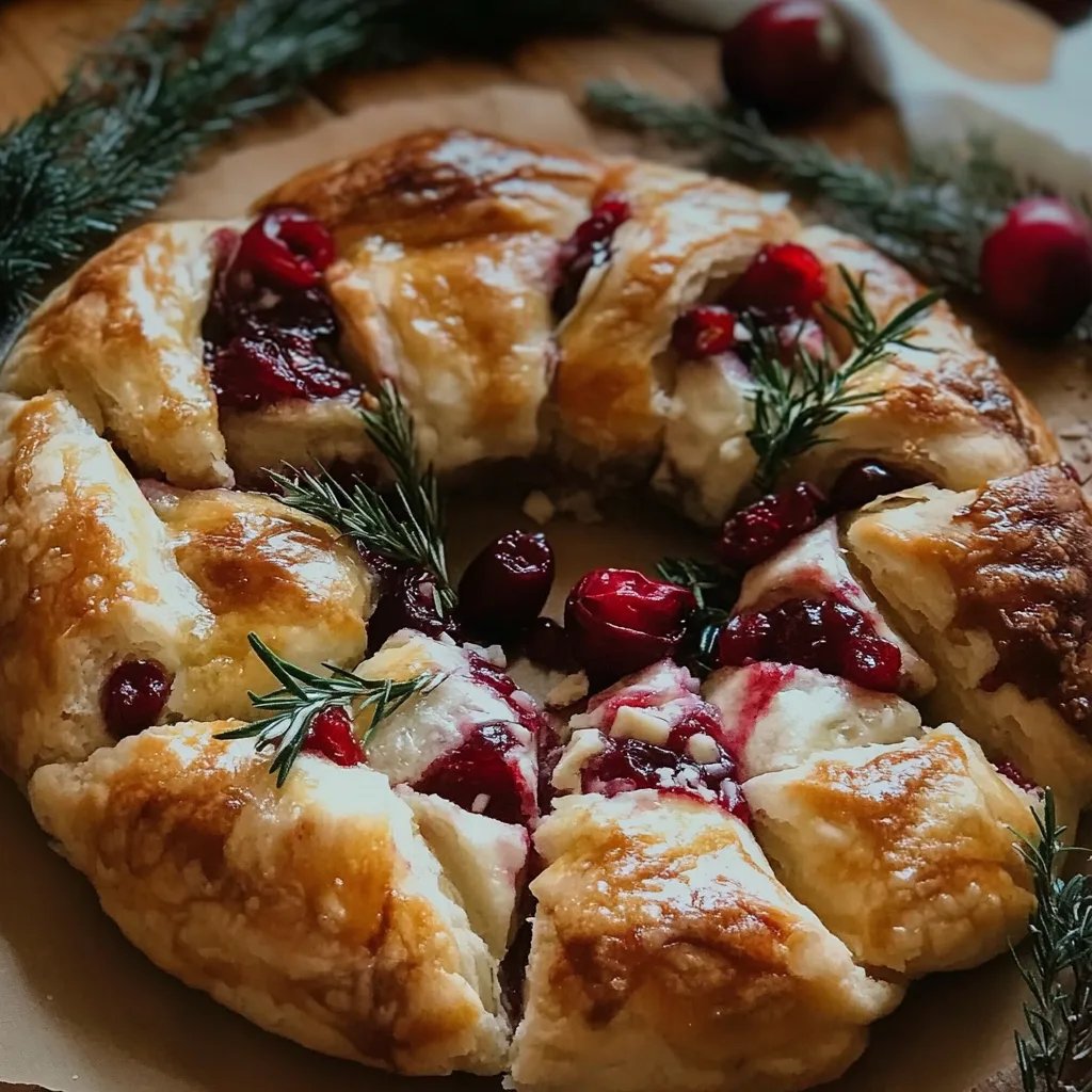 Einfache Cranberry & Brie Wreath