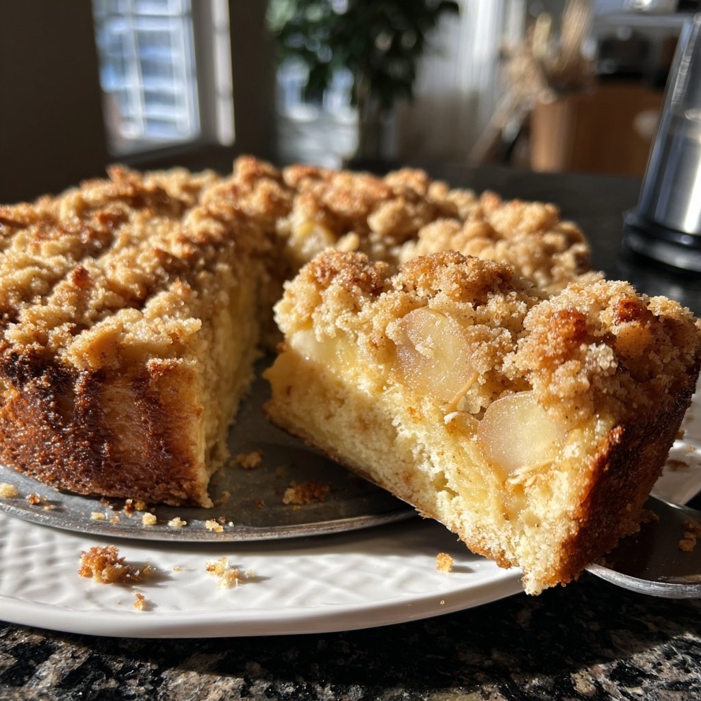 Kuchen mit Birnen und Streuseln