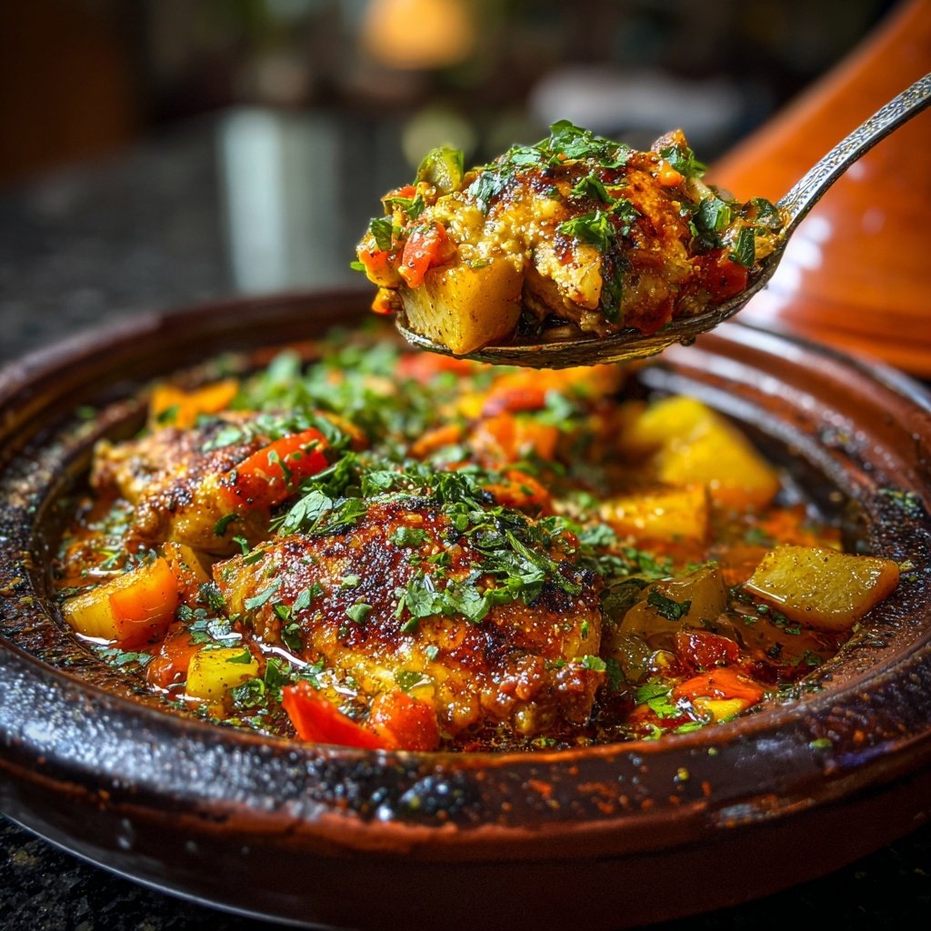 Internationale Küche Marokkanisches Hähnchen-Tagine